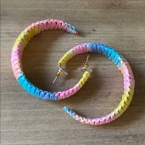 Rainbow Raffia Earrings